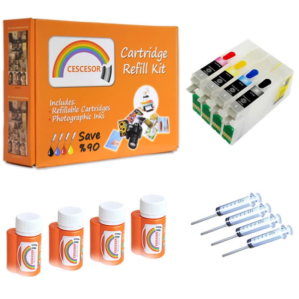 Epson T1291-T1294 Uyumlu Kartuşlar ve Mürekkep Dolum Seti - 4 Renk Full Set