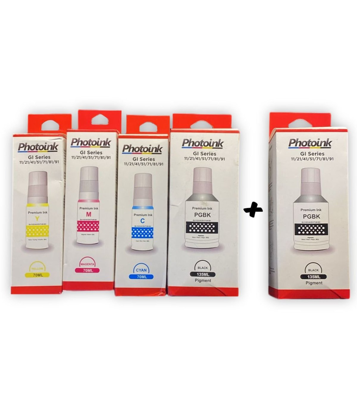 Canon GI-41 Photoink 4 Renk +1 Siyah Mürekkep Seti G1420 G2420 G2460 G3420 G3460 Uyumlu