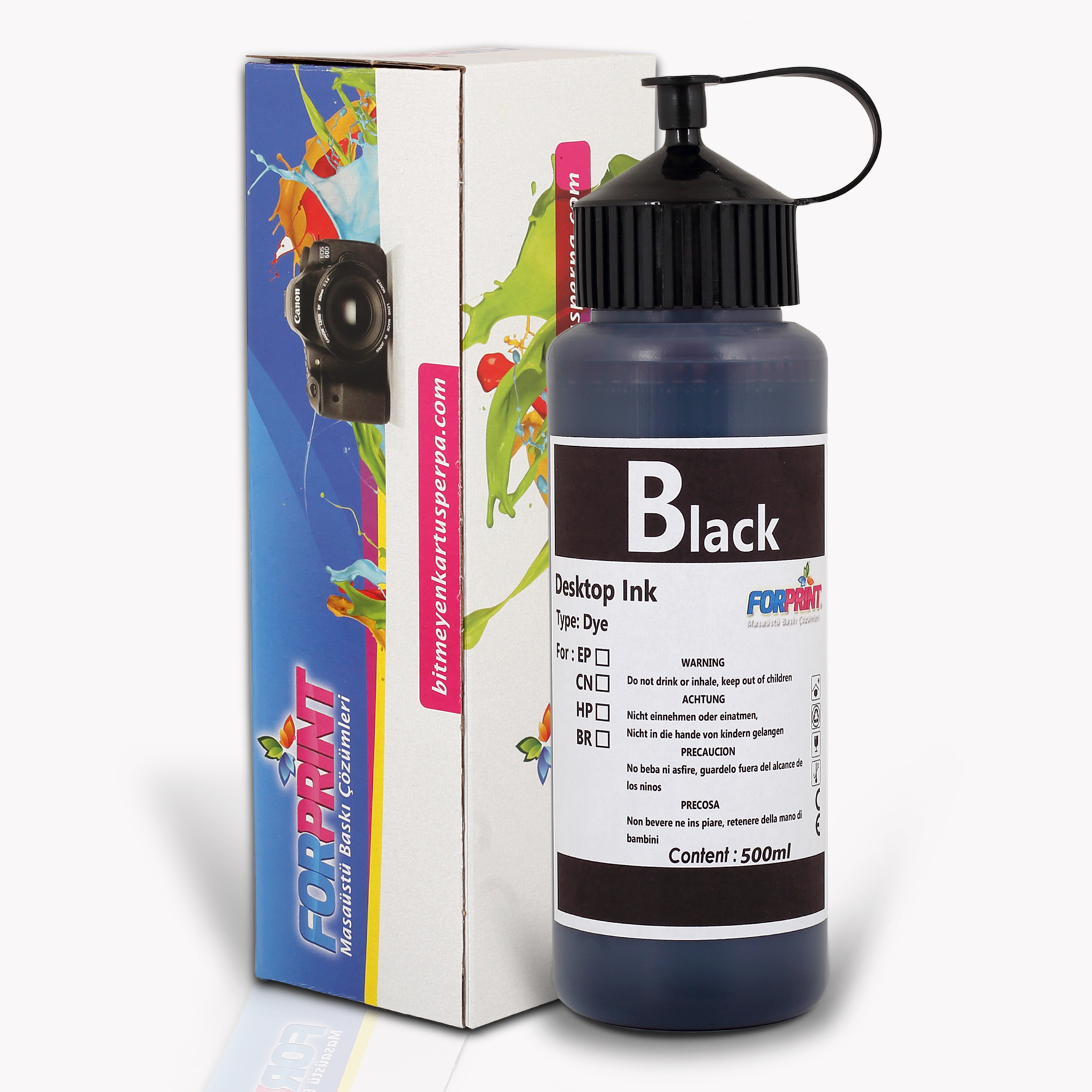 Epson Claria ve L Serisi Yazıcılar için uyumlu 500 ml Siyah Mürekkep